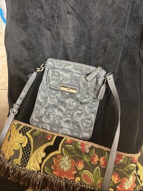 Coach Gray Signature Jacquard Crossbody Bag